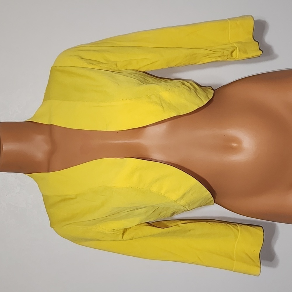 Yellow Cropped Open-Front Bolero Sweater - Women's